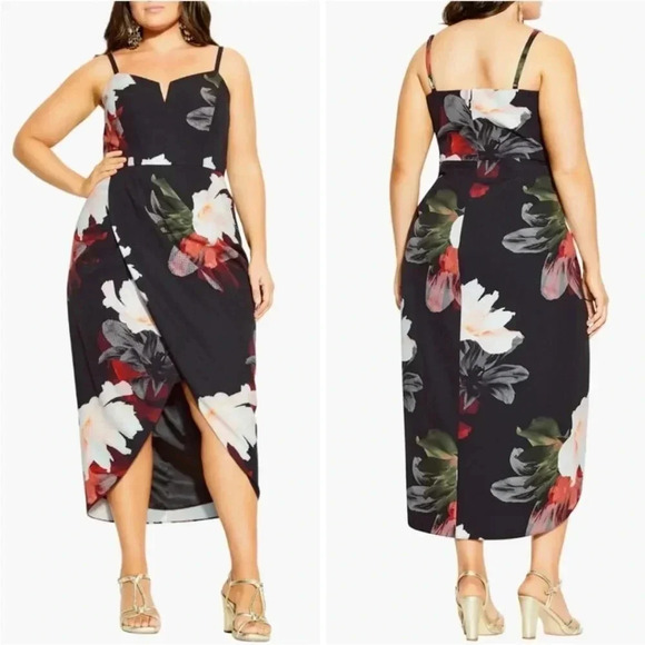 City Chic Pixel Floral  Dress - Picture 1 of 9